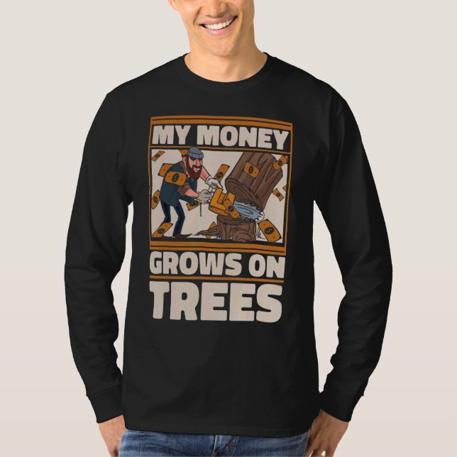 Lumberjack Woodworker Axe Chainsaw T-Shirt (Front)