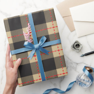 Lumberjack yellow and black checked wrapping paper