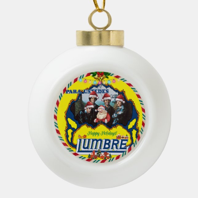 Lumbre Ceramic Ball Ornament (Front)