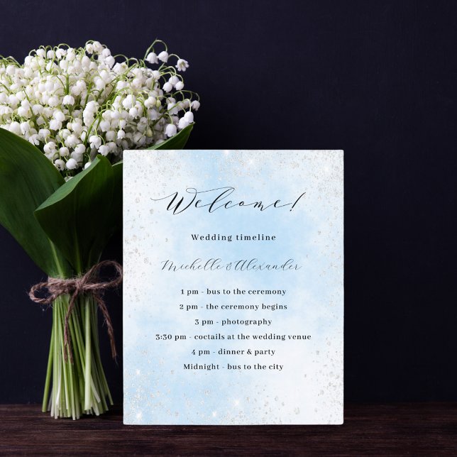 Lumière bleu ciel argent mariage programme (Créateur téléchargé)