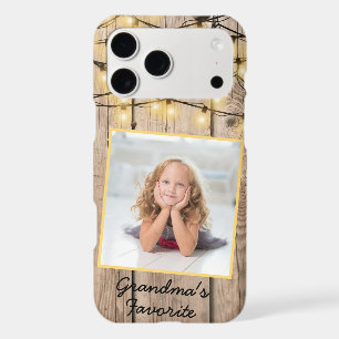 Lumière de luciole en bois rustique Photo Carré pe