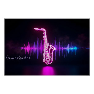 Lumière de saxophone néon – Art mural musical futu