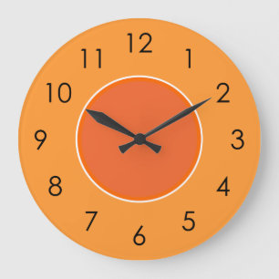Lumière et grande horloge noire orange-foncé de no