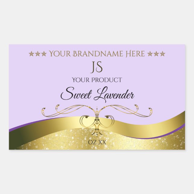 Lumière Lilac Wavy Gold avec Étiquette de produit  (Devant)
