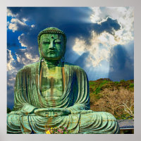 Lumière Méditer Bouddha Poster Mur Art