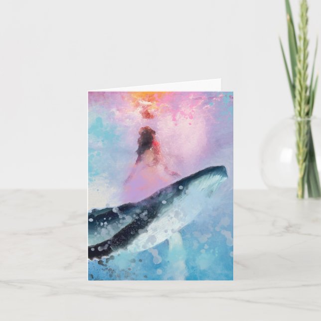 Lumière pour les baleines : Carte de voeux pliée (Devant)
