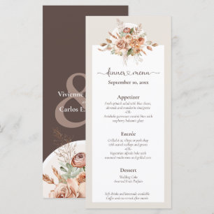 Lumière Terre Tone Floral Rustique Boho Menu Maria