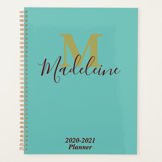 Lumière Turquoise Turquoise Bleu Monogramme grande (Devant)