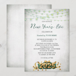 Lumière Verte Présente Élégante Invitation du Nouv