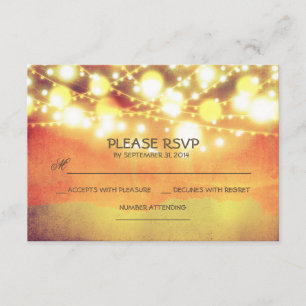 lumières à cordes éclatant mariage rustique RSVP