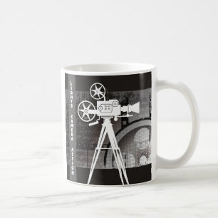 Lumières, appareil-photo, tasse de café de thème