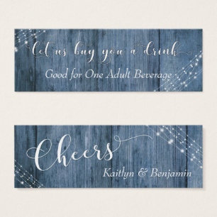 Lumières blanches & Bleu Rustique Boissons Billets