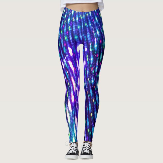 Lumières bleues Iridescente Leggings multicolores  (Devant)