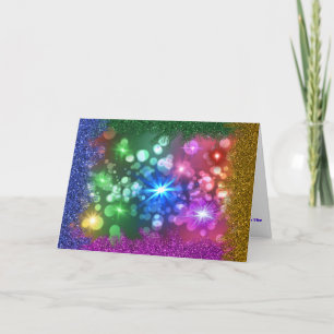 Lumières Colorées De La Carte De Voeux De Noël