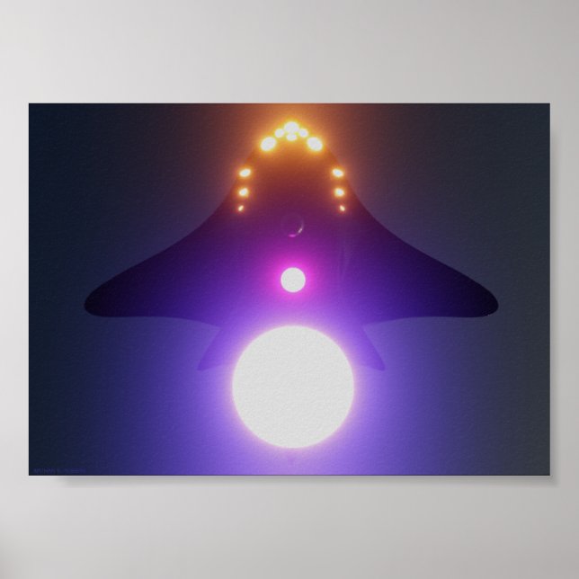 Lumières dans le ciel - Affiche de navire de scien (Devant)