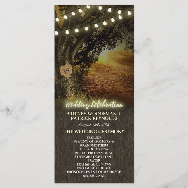 Lumières d'automne Programmes de cérémonie Mariage (Devant)