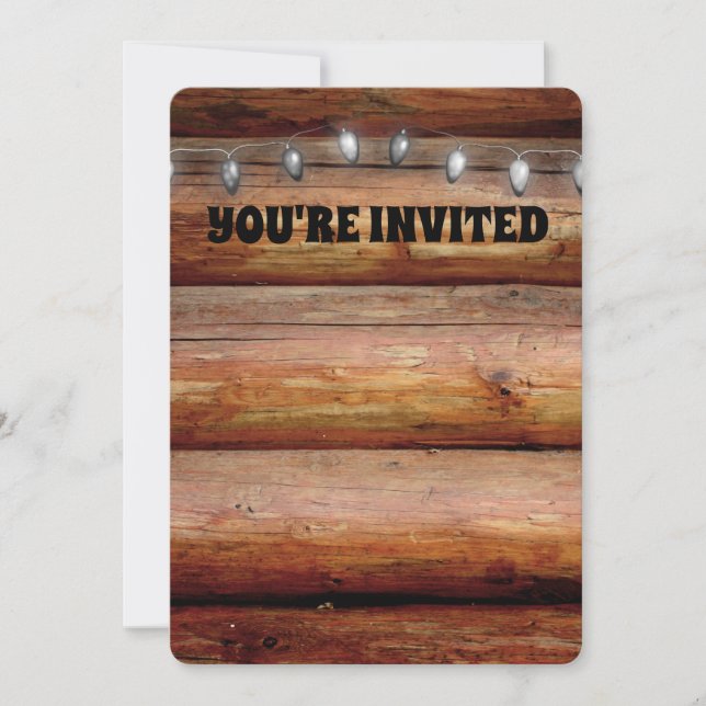 LUMIÈRES DE CHAÎNE mariage INVITATIONS RUSTIQUES (Devant)