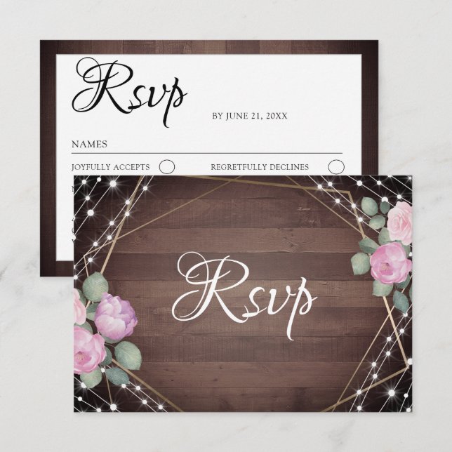 Lumières de Chaîne Rustiques Bois & Floral RSVP Ma (Devant / Derrière)