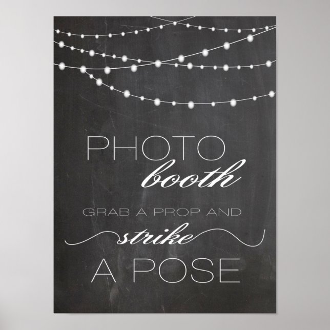 Lumières de corde de tableau Photo booth pancarte  (Devant)