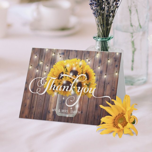 Lumières de jarre tournesol Mariage grange Merci (Créateur téléchargé)