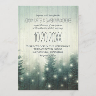 Lumières de la forêt   Invitation de mariage rusti