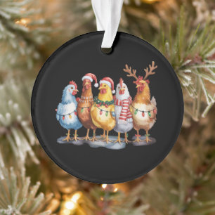 Lumières de Noël de poulet drôle Ferme Animal Noël