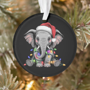 Lumières de Noël d'éléphant Xmas Fête Animal sauva