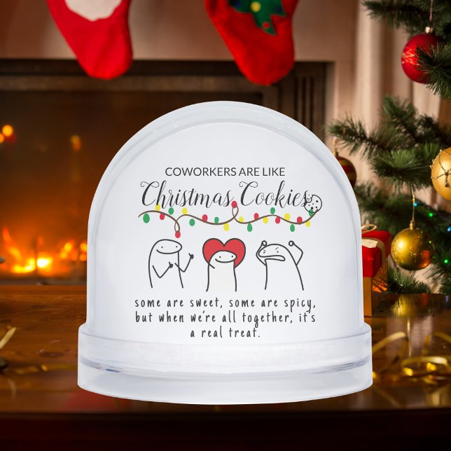 Lumières de Noël Drôle Coworker Mème Art Blanc (Christmas Lights Funny Coworker Meme Art White Snow Globes)