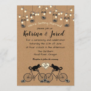 Lumières de partie, chats, vélos, et invitation de