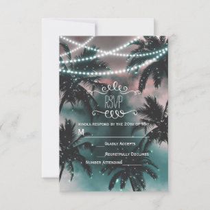 Lumières de plage du ciel nocturne enchantées RSVP