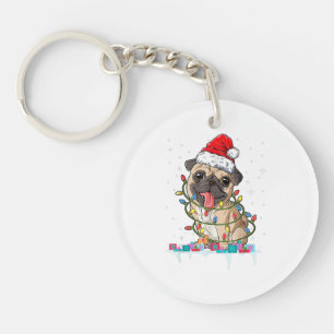 Lumières de sapin de Noël Pug Santa Cadeaux de Noë