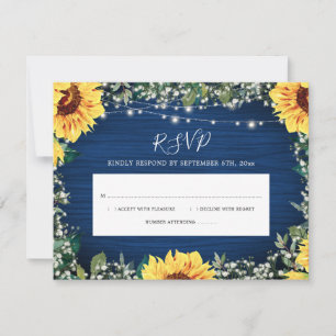 Lumières de tournesol bleu marine RSVP rustique