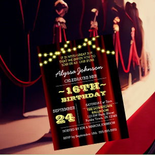 Lumières du film Jaune Sweet 16 Invitation