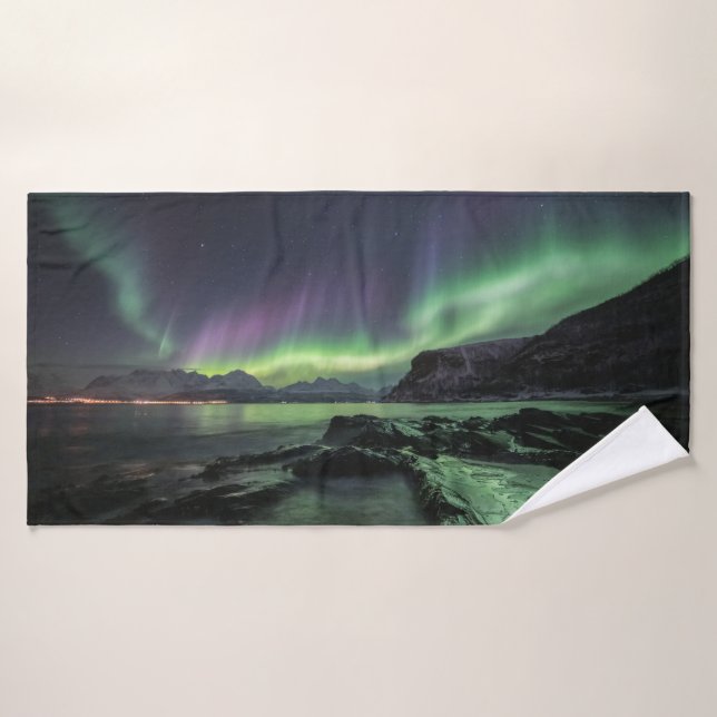 Lumières du Nord Scandinavie (Serviette de bain)