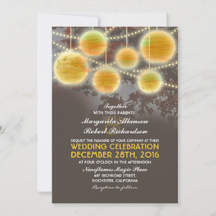 Lumières et lanternes élégantes invitation au mari
