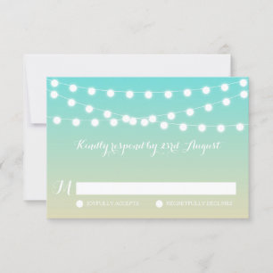 Lumières Fée Blanche   Carte RSVP Ombre Beach Wedd