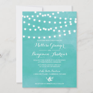 Lumières Fée Blanche Faire-part de mariage rustiqu
