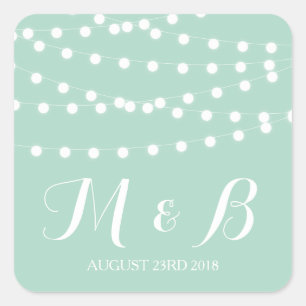 Lumières Fée Blanche   Sticker Monogramme Mariage 
