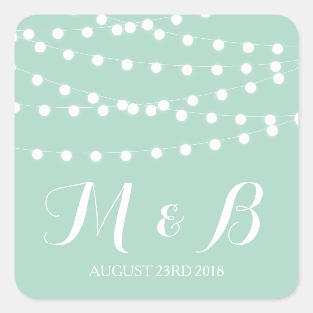 Lumières Fée Blanche | Sticker Monogramme Mariage  (Devant)