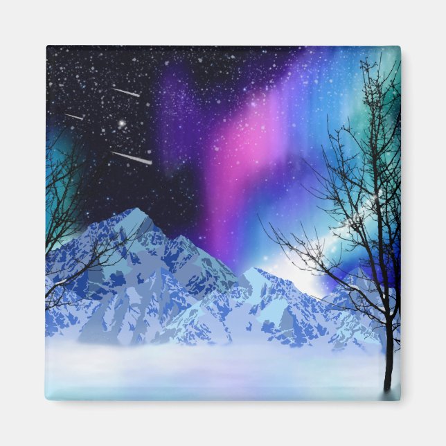 Lumières magiques de l'hiver Magnet (Devant)