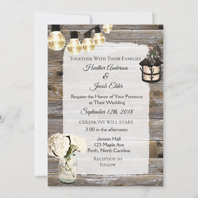 Lumières Mariages en bois et invitation à respirer (Devant)