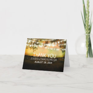 lumières nocturnes cartes de remerciements rustiqu