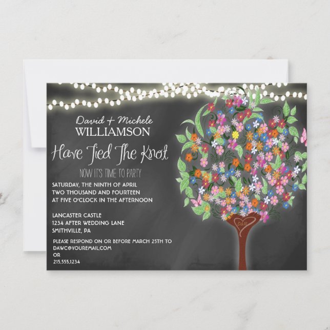 Lumières romantiques Invitation à un mariage dans  (Devant)