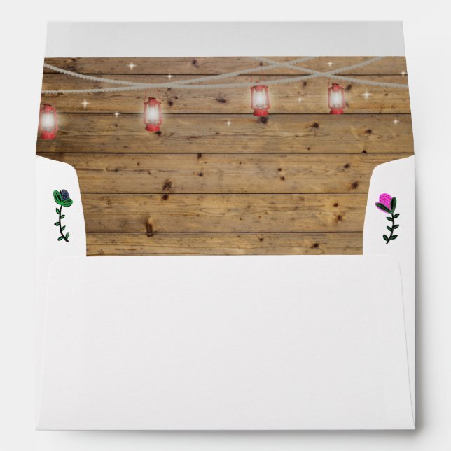 Lumières rustiques sur les enveloppes de bois (Dos (Bas))