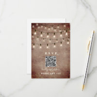 Lumières Vintage Briques Mariage QR RSVP