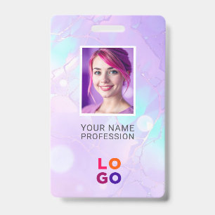 Lumina Opal Business Logo, Photo, Qr Code, Name ID Badge