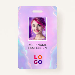 Lumina Opal Business Logo, Photo, Qr Code, Name ID Badge