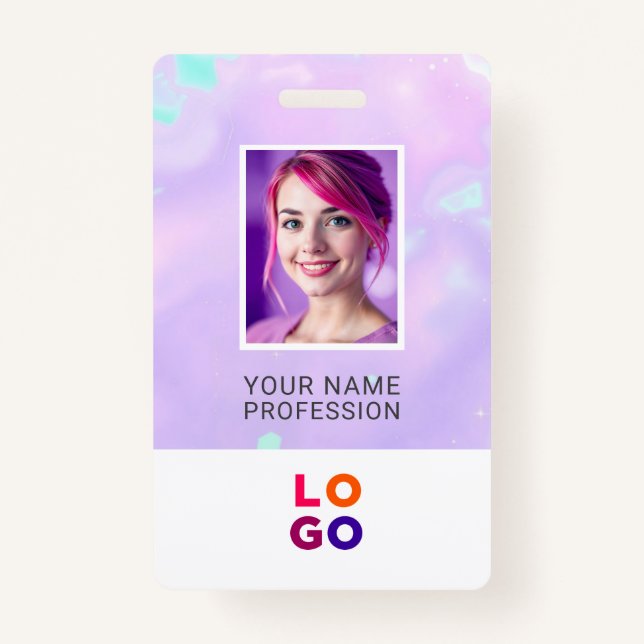 Lumina Opal Business Logo, Photo, Qr Code, Name ID Badge (Front)