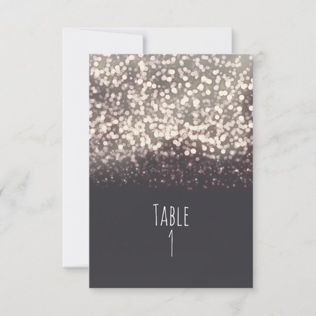 Luminaires brillants Romantique Gris Mariage carte (Devant)