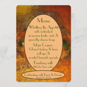 "Luminaries" Fall Wedding Flat Menu